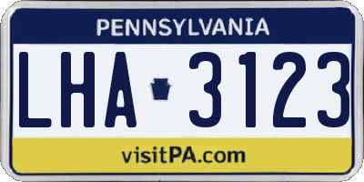 PA license plate LHA3123