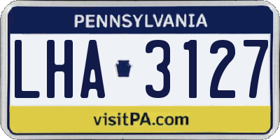 PA license plate LHA3127