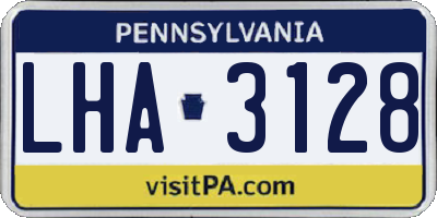 PA license plate LHA3128