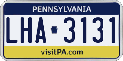 PA license plate LHA3131
