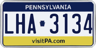 PA license plate LHA3134