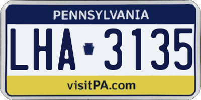 PA license plate LHA3135
