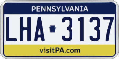 PA license plate LHA3137