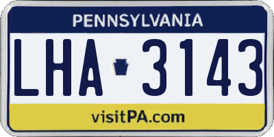 PA license plate LHA3143