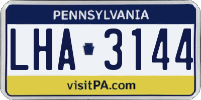 PA license plate LHA3144