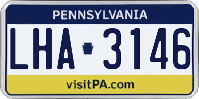 PA license plate LHA3146