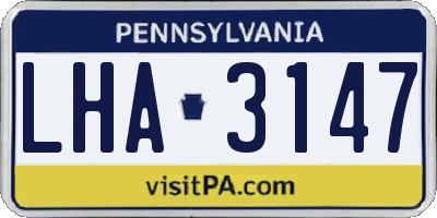 PA license plate LHA3147