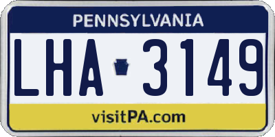 PA license plate LHA3149