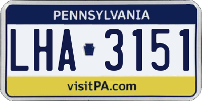 PA license plate LHA3151