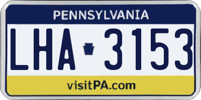 PA license plate LHA3153