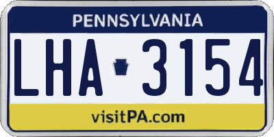 PA license plate LHA3154
