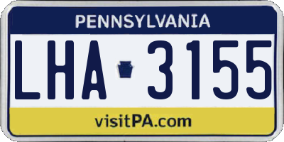 PA license plate LHA3155