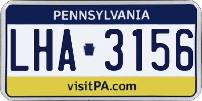 PA license plate LHA3156