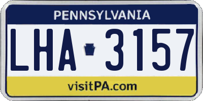 PA license plate LHA3157