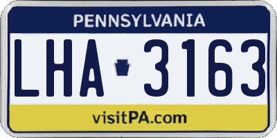 PA license plate LHA3163