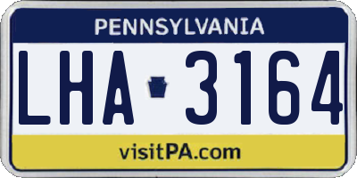 PA license plate LHA3164