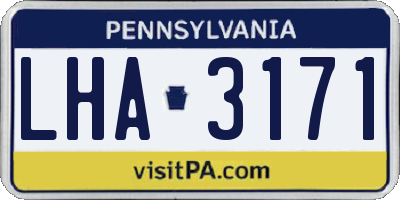 PA license plate LHA3171