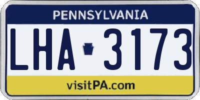 PA license plate LHA3173