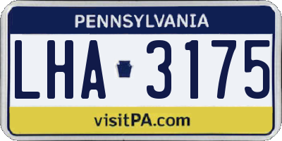 PA license plate LHA3175