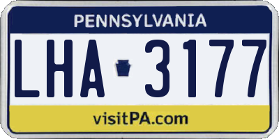 PA license plate LHA3177