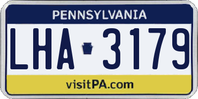 PA license plate LHA3179