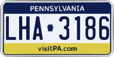 PA license plate LHA3186