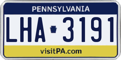 PA license plate LHA3191