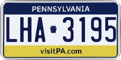 PA license plate LHA3195
