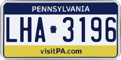 PA license plate LHA3196
