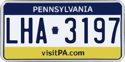 PA license plate LHA3197