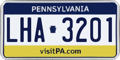 PA license plate LHA3201