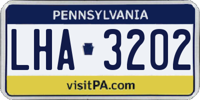 PA license plate LHA3202