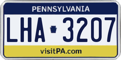 PA license plate LHA3207
