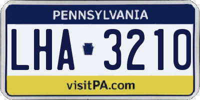 PA license plate LHA3210