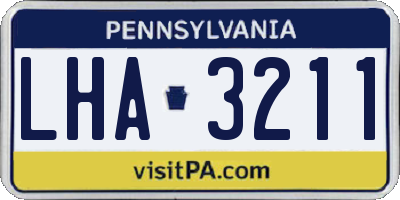 PA license plate LHA3211
