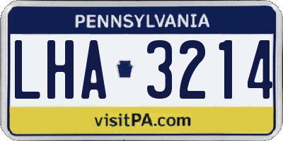 PA license plate LHA3214