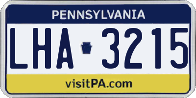 PA license plate LHA3215