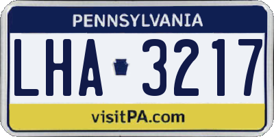 PA license plate LHA3217
