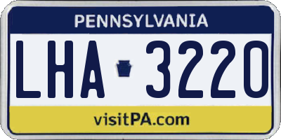 PA license plate LHA3220