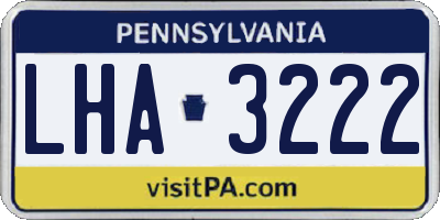 PA license plate LHA3222