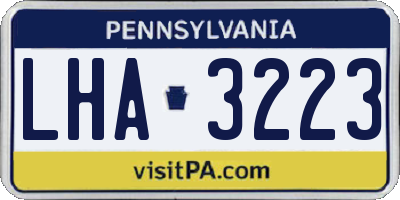 PA license plate LHA3223