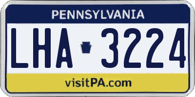 PA license plate LHA3224