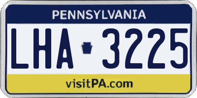 PA license plate LHA3225