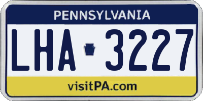 PA license plate LHA3227