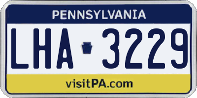 PA license plate LHA3229