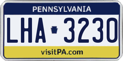 PA license plate LHA3230