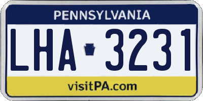 PA license plate LHA3231