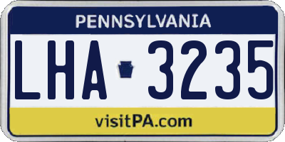 PA license plate LHA3235