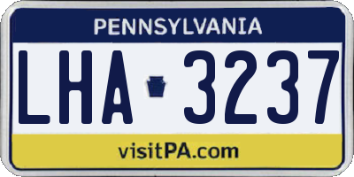 PA license plate LHA3237