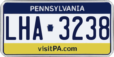 PA license plate LHA3238